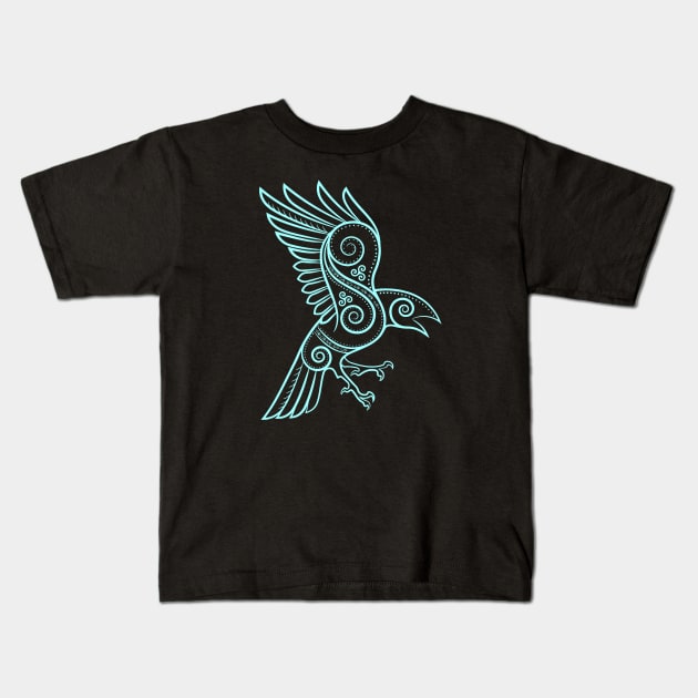 odin raven Kids T-Shirt by Lamink